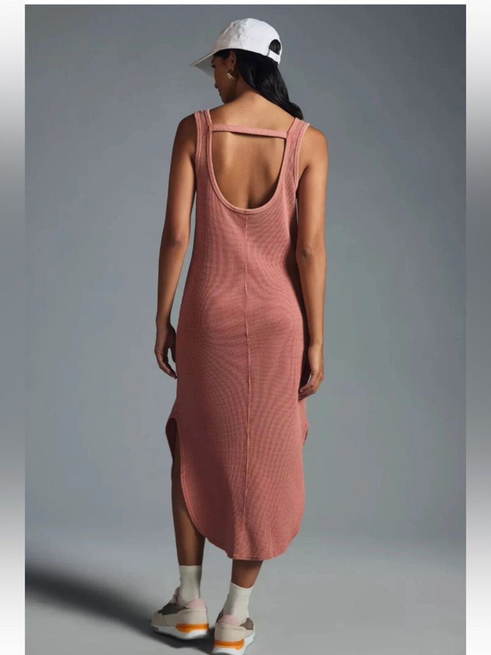 Anthropologie Daily Practice Waffle Knit Snap-Down Midi Dress M NWOT - Picture 3 of 12